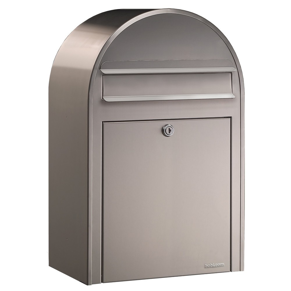 Produktabbildung: Briefkasten Bobi mit Einwurföffnung, HxBxL 500 x 320 x 210 mm, Edelstahl