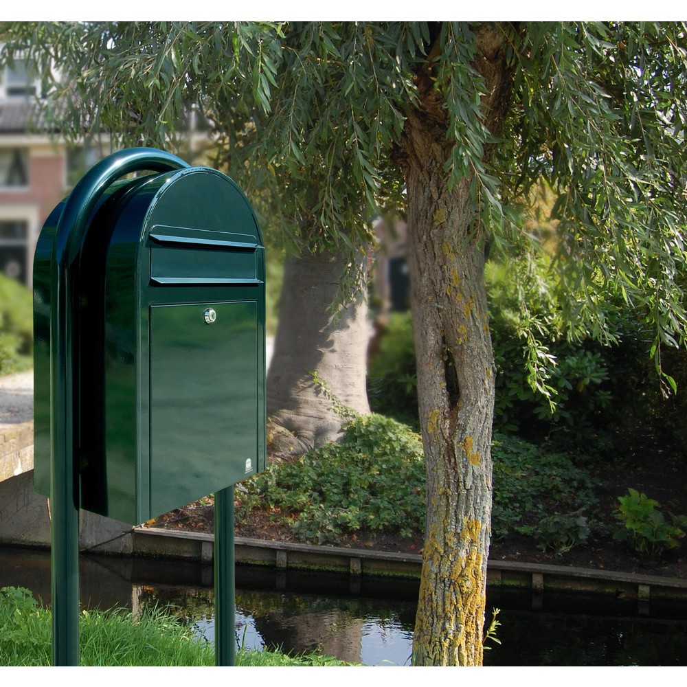 Produktabbildung Nr. 3: Briefkasten Bobi mit Einwurföffnung, HxBxL 500 x 320 x 210 mm, verzinkter Stahl, grün