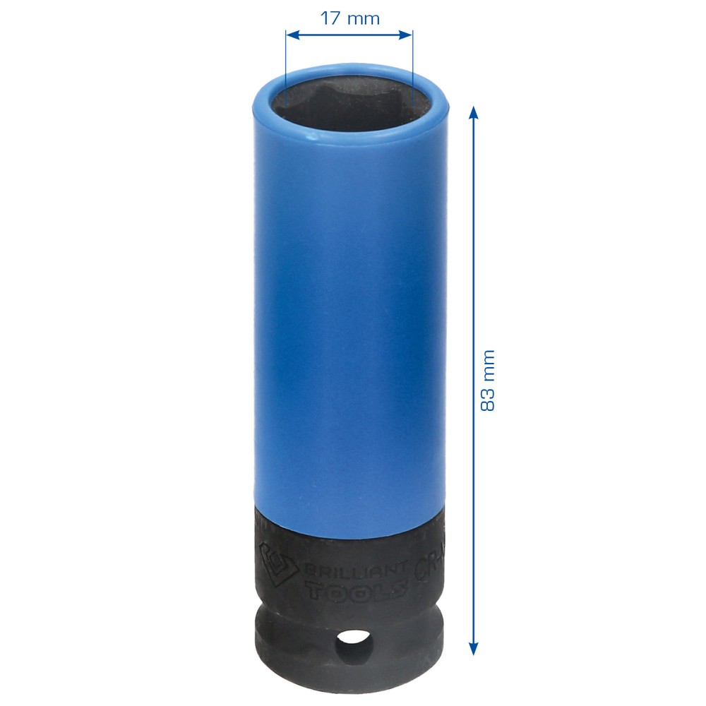 Produktabbildung Nr. 2: BRILLIANT TOOLS 1/2" Alu-Felgen-Kraft-Stecknuss, 17 mm