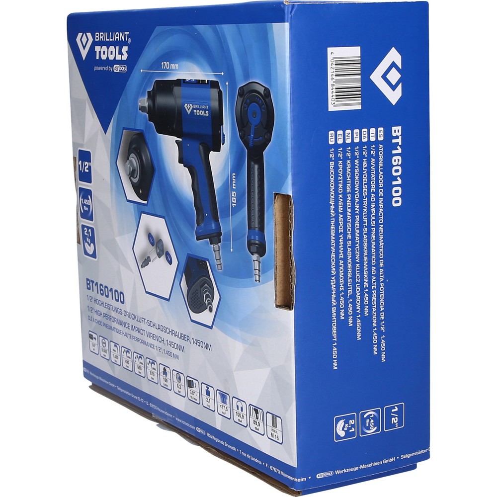 Produktabbildung Nr. 4: BRILLIANT TOOLS 1/2" Druckluft-Schlagschrauber, 1450 Nm