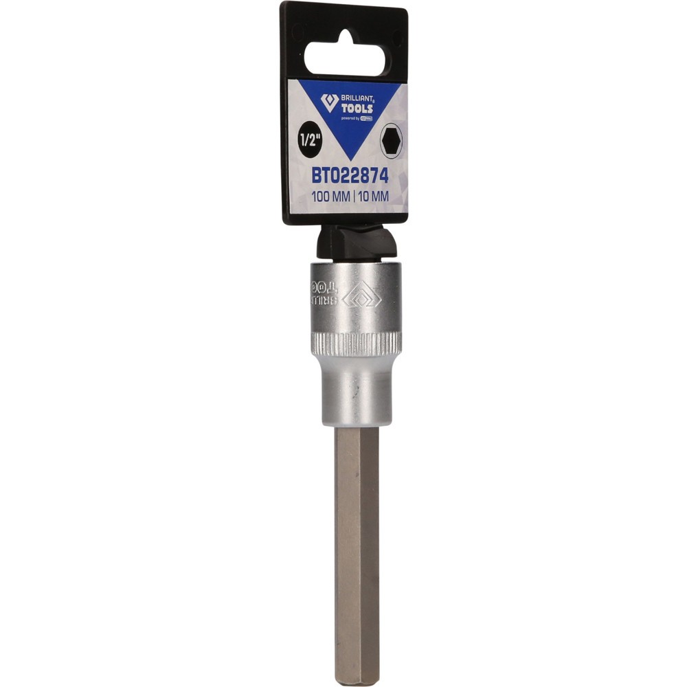 Produktabbildung Nr. 9: BRILLIANT TOOLS 1/2" Innensechskant Bit-Stecknuss, 100 mm lang, 10 mm