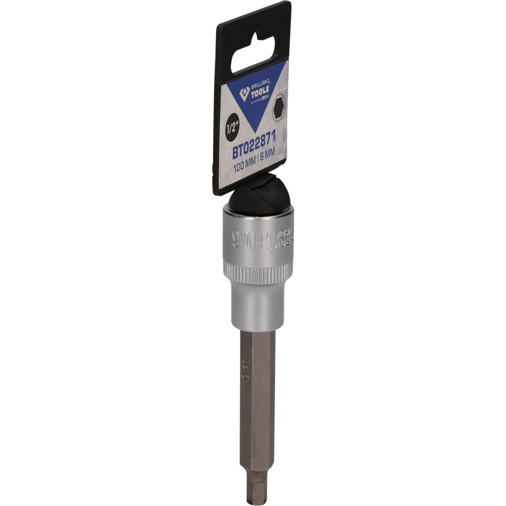 Produktabbildung Nr. 8: BRILLIANT TOOLS 1/2" Innensechskant Bit-Stecknuss, 100 mm lang, 6 mm