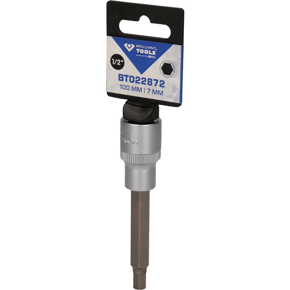 Produktabbildung Nr. 5: BRILLIANT TOOLS 1/2" Innensechskant Bit-Stecknuss, 100 mm lang, 7 mm
