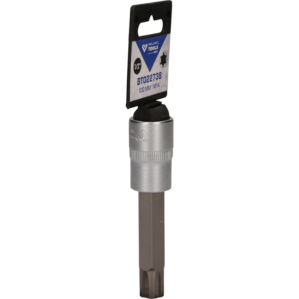 Produktabbildung Nr. 8: BRILLIANT TOOLS 1/2" RIBE-Bit-Stecknuss, 100 mm lang, M14