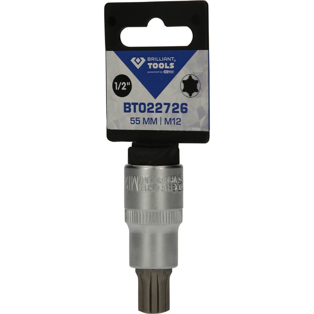 Produktabbildung Nr. 5: BRILLIANT TOOLS 1/2" RIBE-Bit-Stecknuss, 55 mm lang, M12