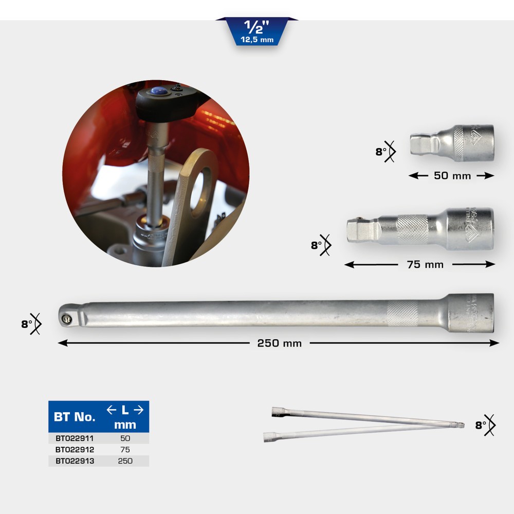 Produktabbildung Nr. 12: BRILLIANT TOOLS 1/2" Schwenkbare Verlängerung, 50 mm