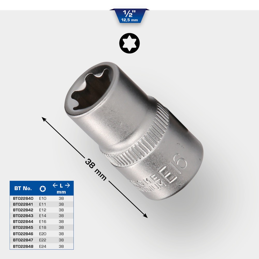 Produktabbildung Nr. 11: BRILLIANT TOOLS 1/2" Torx-E-Stecknuss, E22