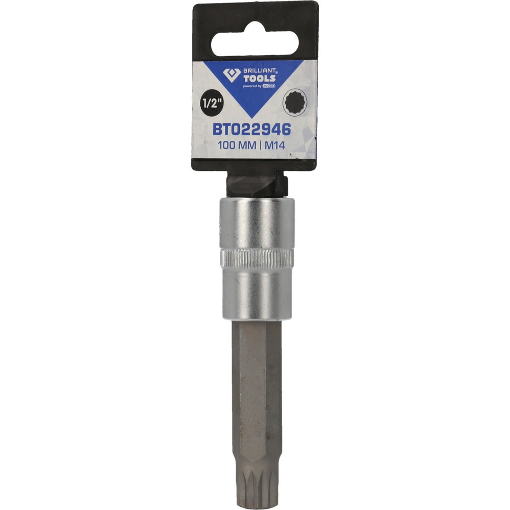 Produktabbildung Nr. 6: BRILLIANT TOOLS 1/2" Vielzahn-Bit-Stecknuss, 100 mm lang, M14