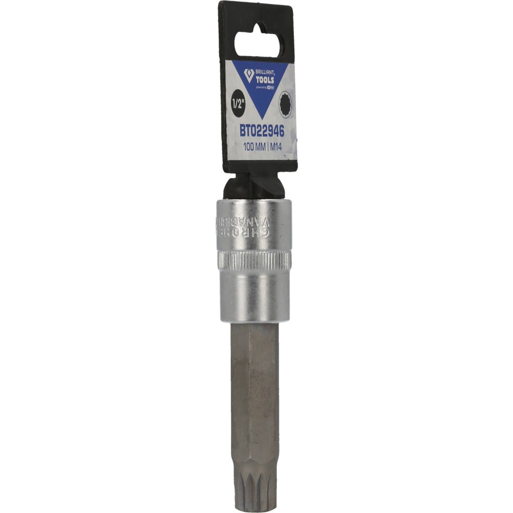 Produktabbildung Nr. 9: BRILLIANT TOOLS 1/2" Vielzahn-Bit-Stecknuss, 100 mm lang, M14