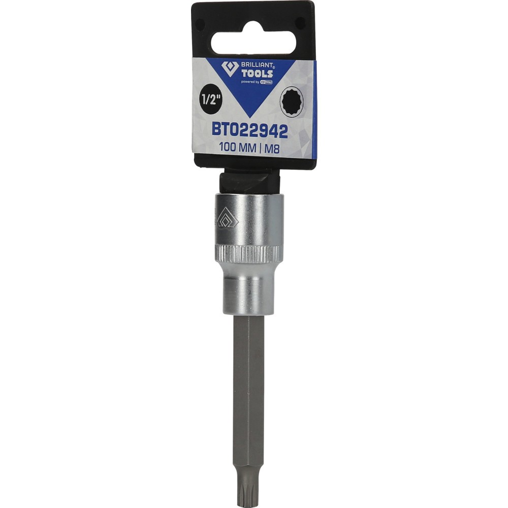 Produktabbildung Nr. 6: BRILLIANT TOOLS 1/2" Vielzahn-Bit-Stecknuss, 100 mm lang, M8