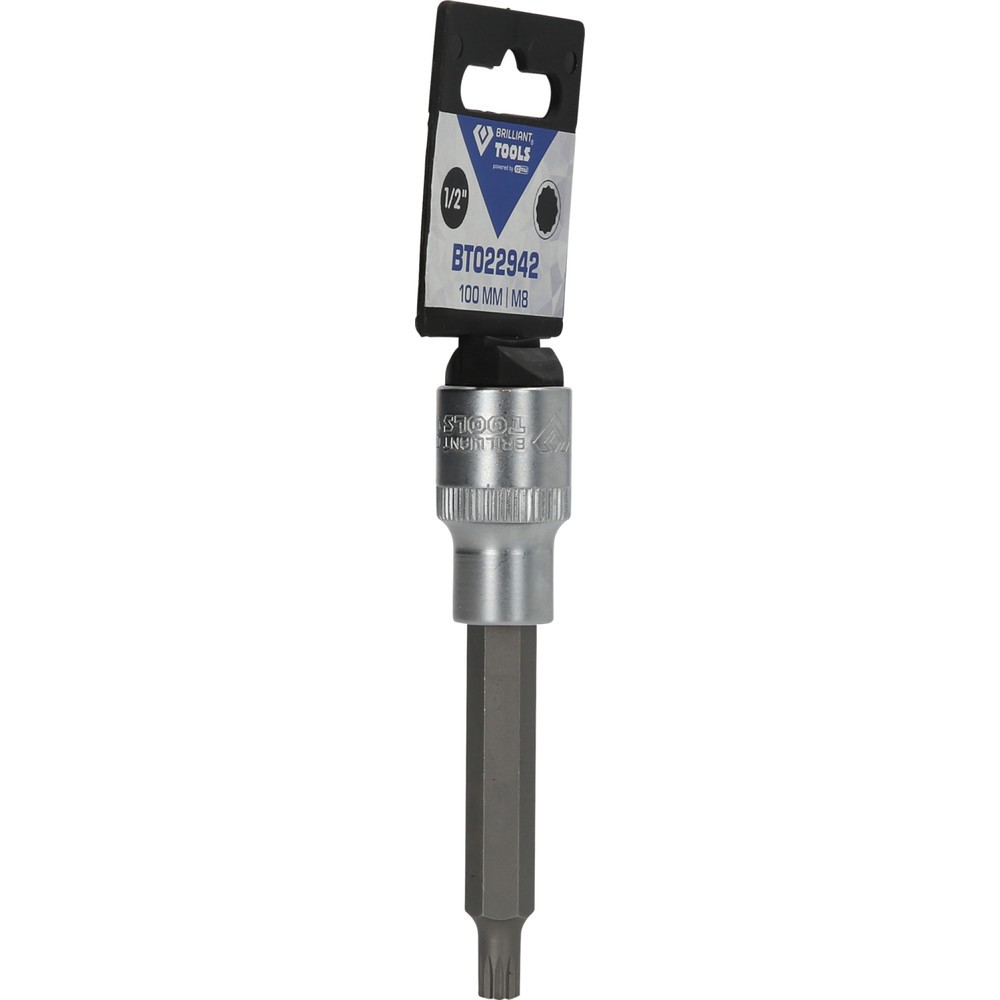 Produktabbildung Nr. 9: BRILLIANT TOOLS 1/2" Vielzahn-Bit-Stecknuss, 100 mm lang, M8