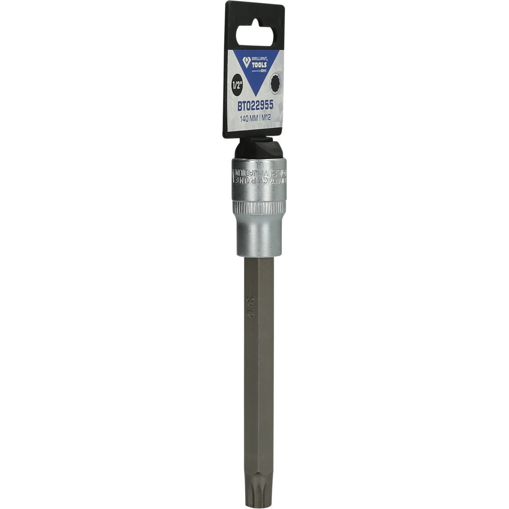 Produktabbildung Nr. 9: BRILLIANT TOOLS 1/2" Vielzahn-Bit-Stecknuss, 140 mm lang, M12