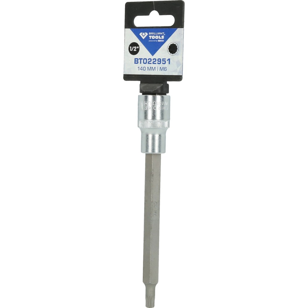 Produktabbildung Nr. 5: BRILLIANT TOOLS 1/2" Vielzahn-Bit-Stecknuss, 140 mm lang, M6