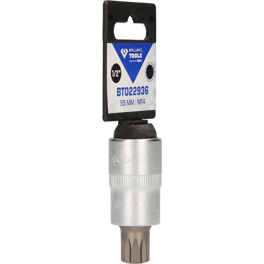 Produktabbildung Nr. 8: BRILLIANT TOOLS 1/2" Vielzahn-Bit-Stecknuss, 55 mm lang, M14