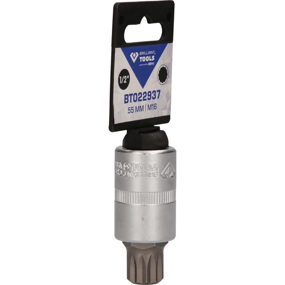 Produktabbildung Nr. 8: BRILLIANT TOOLS 1/2" Vielzahn-Bit-Stecknuss, 55 mm lang, M16