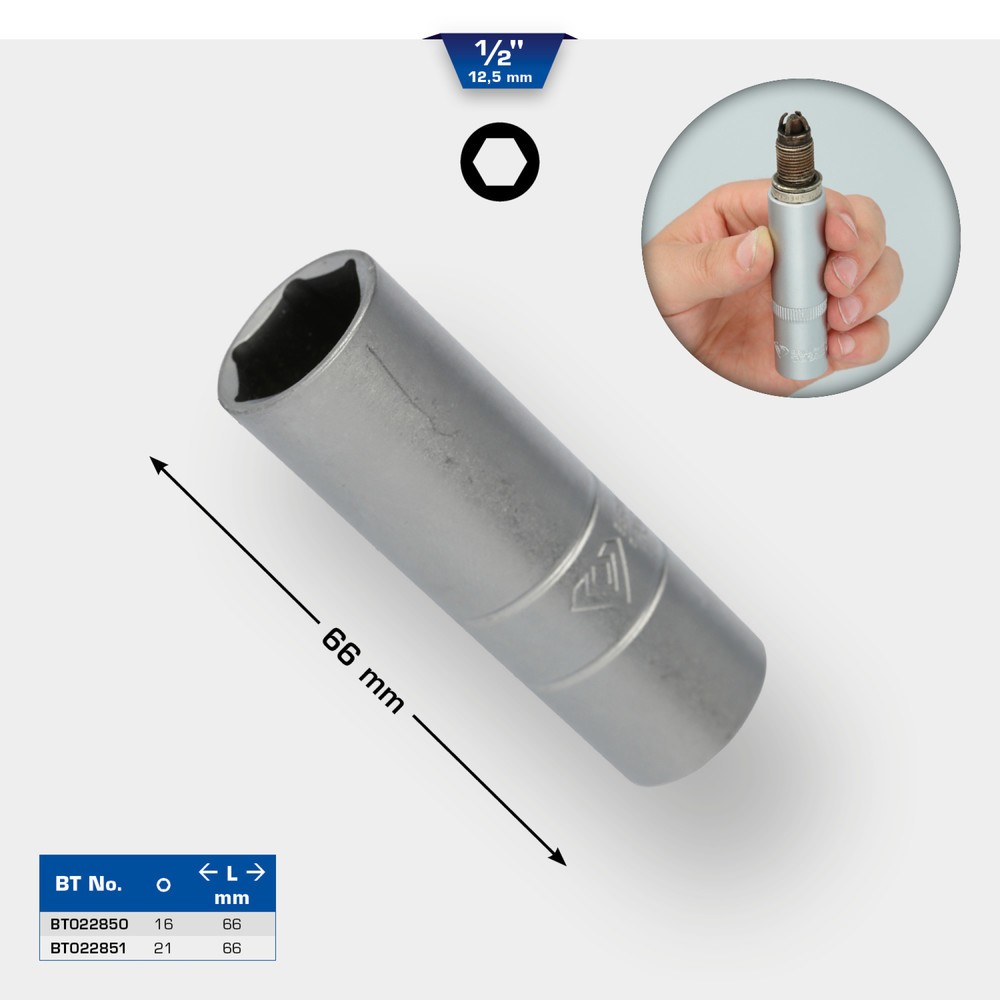 Produktabbildung Nr. 12: BRILLIANT TOOLS 1/2" Zündkerzen-Stecknuss, 21 mm
