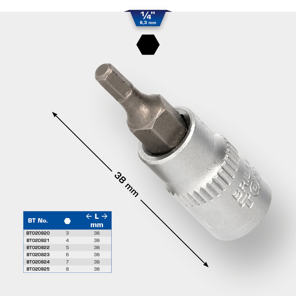 Produktabbildung Nr. 11: BRILLIANT TOOLS 1/4" Innensechskant Bit-Stecknuss, 5 mm