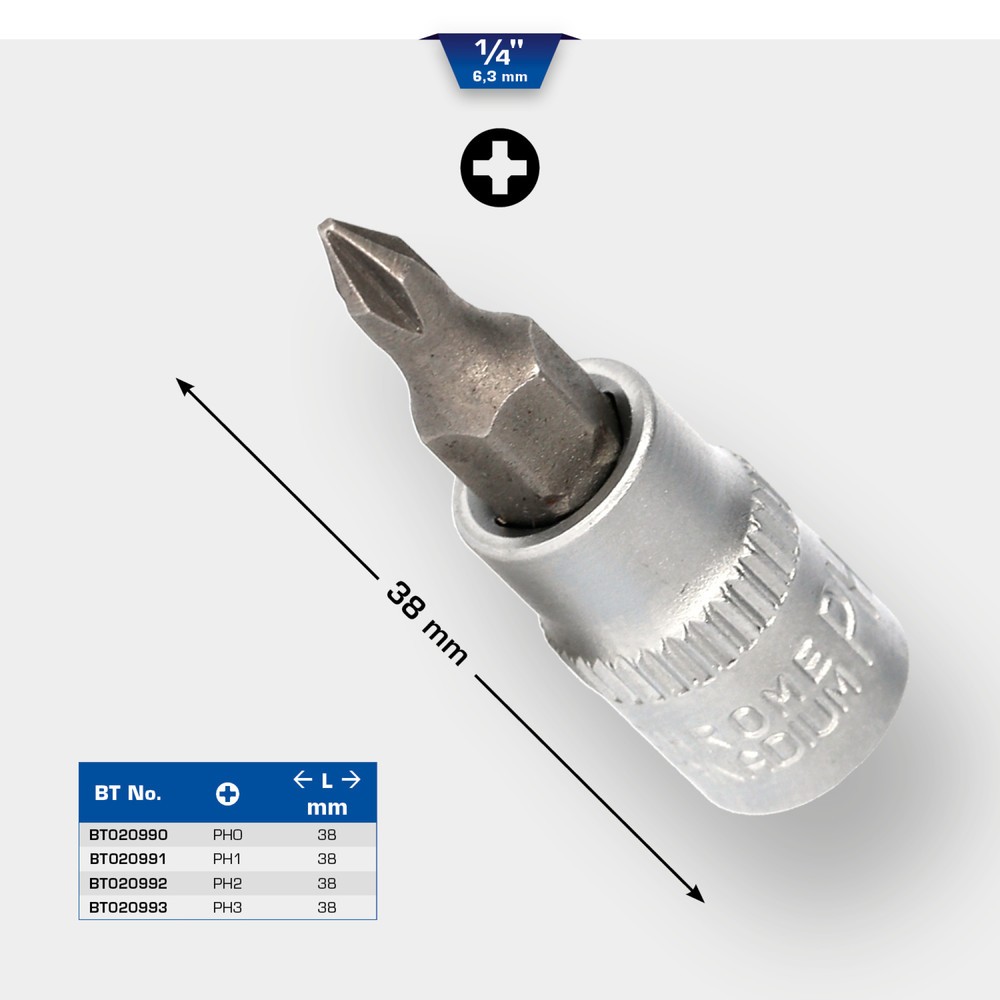 Produktabbildung Nr. 12: BRILLIANT TOOLS 1/4" PH Kreuzschlitz Bit-Stecknuss, PH3