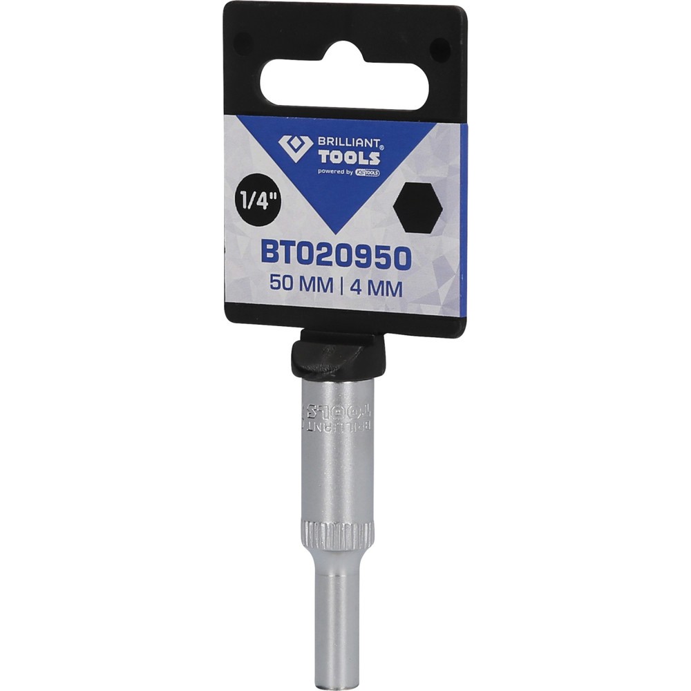 Produktabbildung Nr. 5: BRILLIANT TOOLS 1/4" Sechskant-Stecknuss, lange Ausführung, 4 mm
