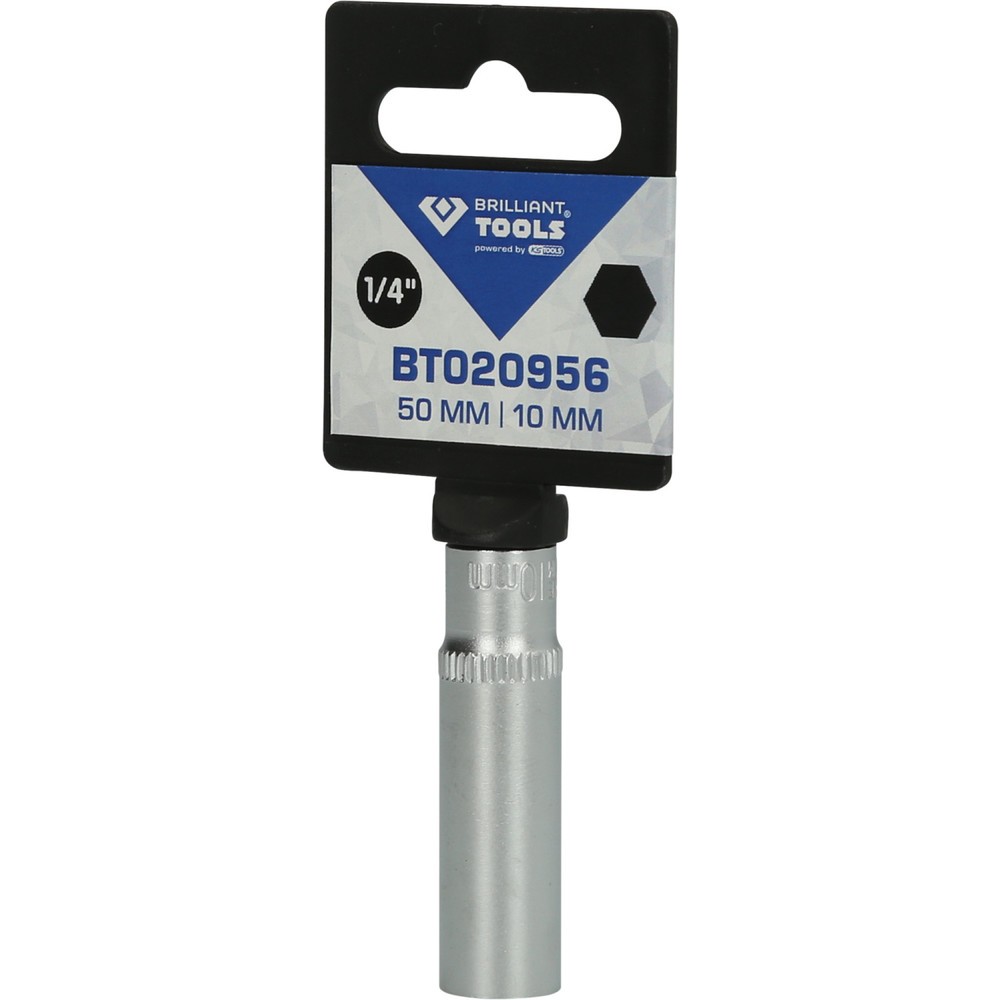 Produktabbildung Nr. 5: BRILLIANT TOOLS 1/4" Sechskant-Stecknuss, lange Ausführung, 10 mm