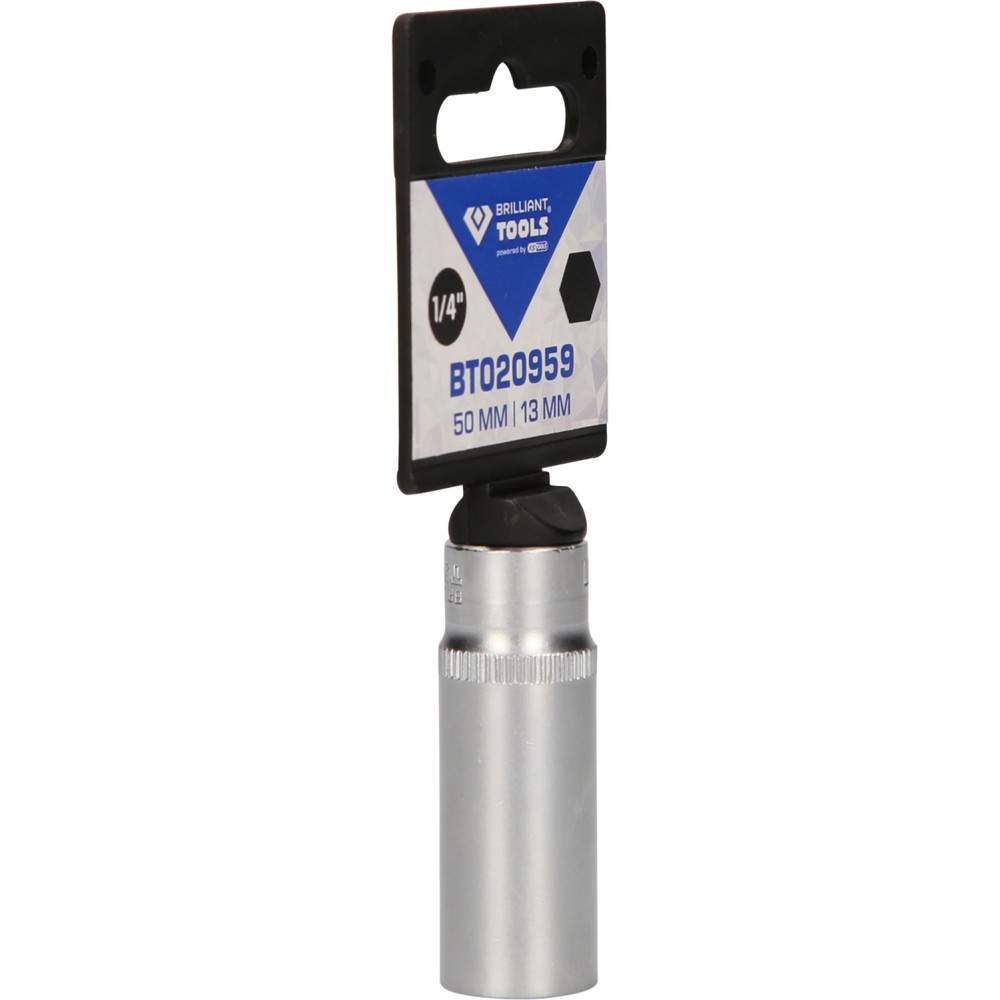 Produktabbildung Nr. 8: BRILLIANT TOOLS 1/4" Sechskant-Stecknuss, lange Ausführung, 13 mm