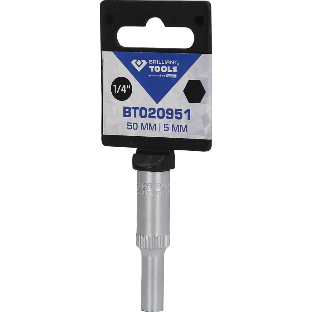 Produktabbildung Nr. 5: BRILLIANT TOOLS 1/4" Sechskant-Stecknuss, lange Ausführung, 5 mm