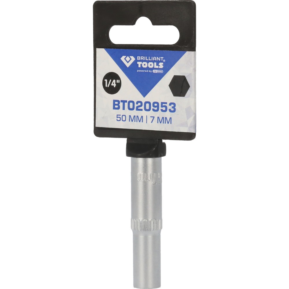 Produktabbildung Nr. 6: BRILLIANT TOOLS 1/4" Sechskant-Stecknuss, lange Ausführung, 7 mm