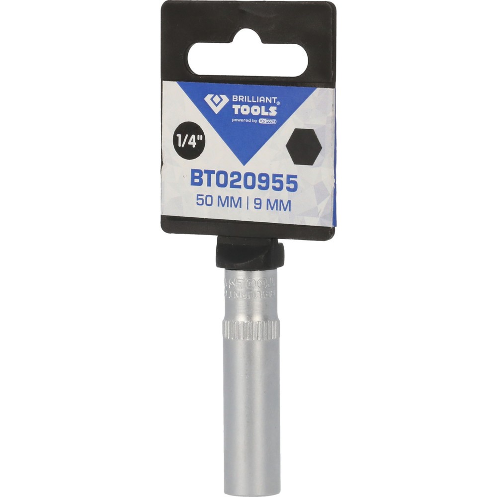 Produktabbildung Nr. 6: BRILLIANT TOOLS 1/4" Sechskant-Stecknuss, lange Ausführung, 9 mm