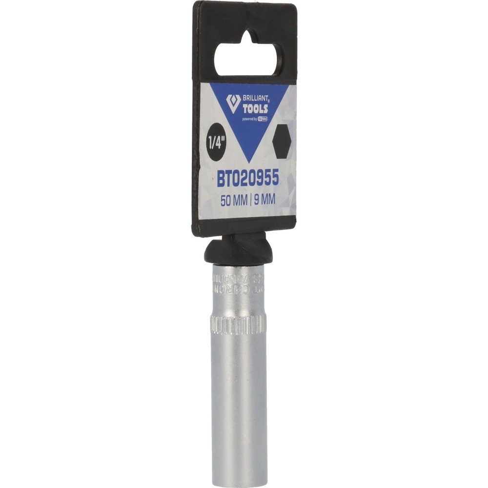 Produktabbildung Nr. 9: BRILLIANT TOOLS 1/4" Sechskant-Stecknuss, lange Ausführung, 9 mm