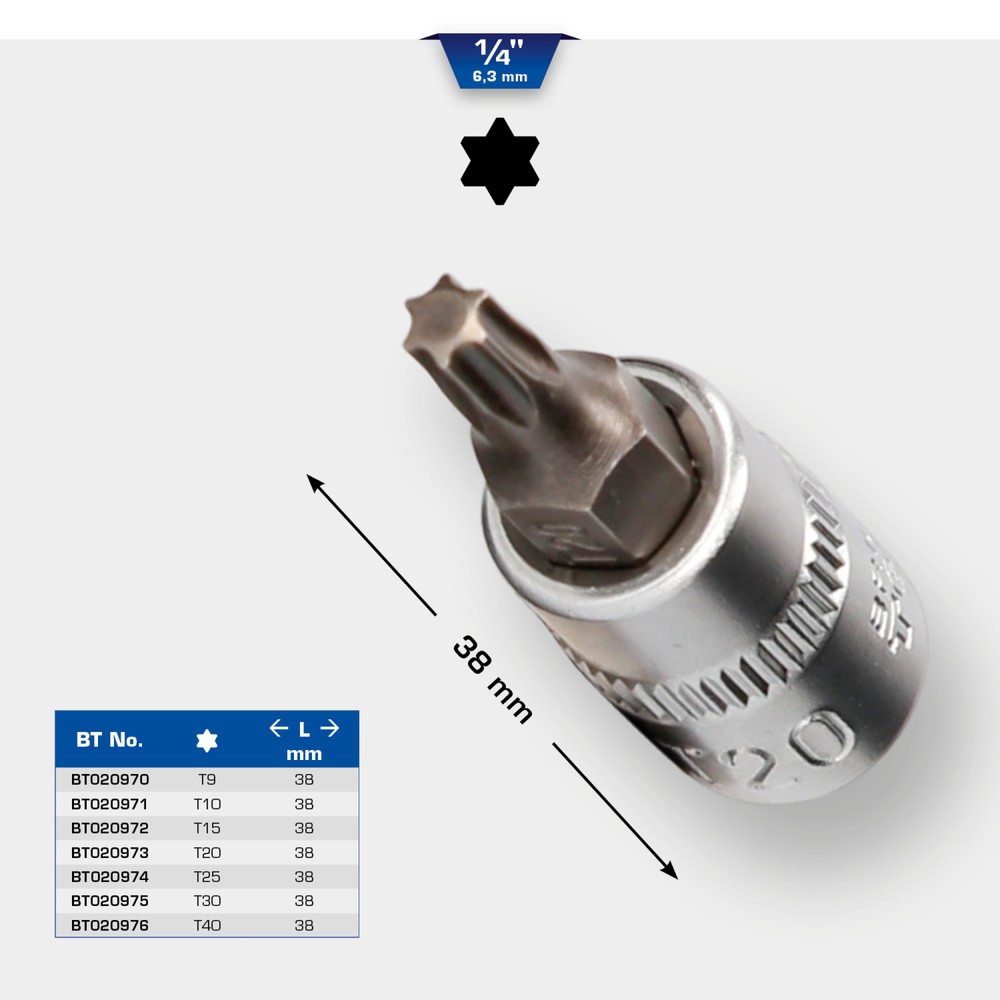 Produktabbildung Nr. 12: BRILLIANT TOOLS 1/4" Torx-Bit-Stecknuss, T10