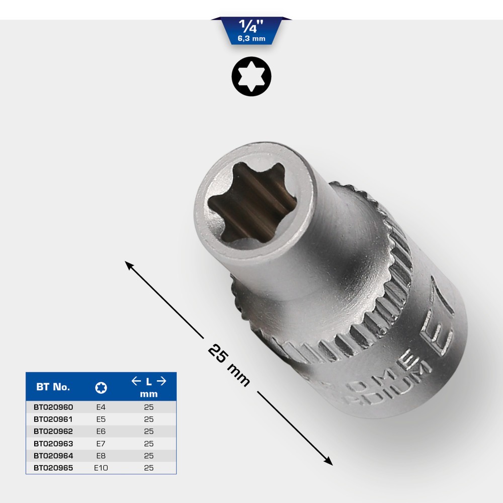 Produktabbildung Nr. 11: BRILLIANT TOOLS 1/4" Torx-E-Stecknuss, E5