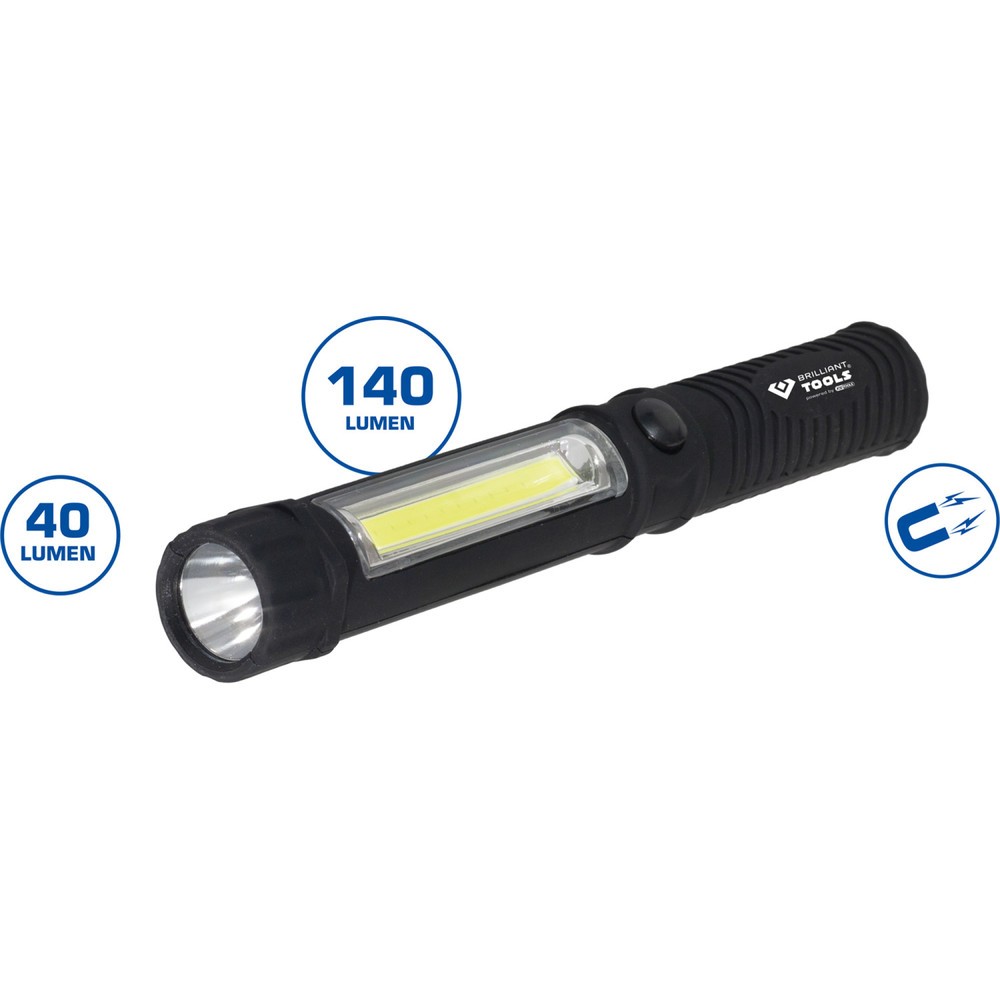 Produktabbildung Nr. 6: BRILLIANT TOOLS 2 in 1 COB-Taschenlampe mit 140 Lumen