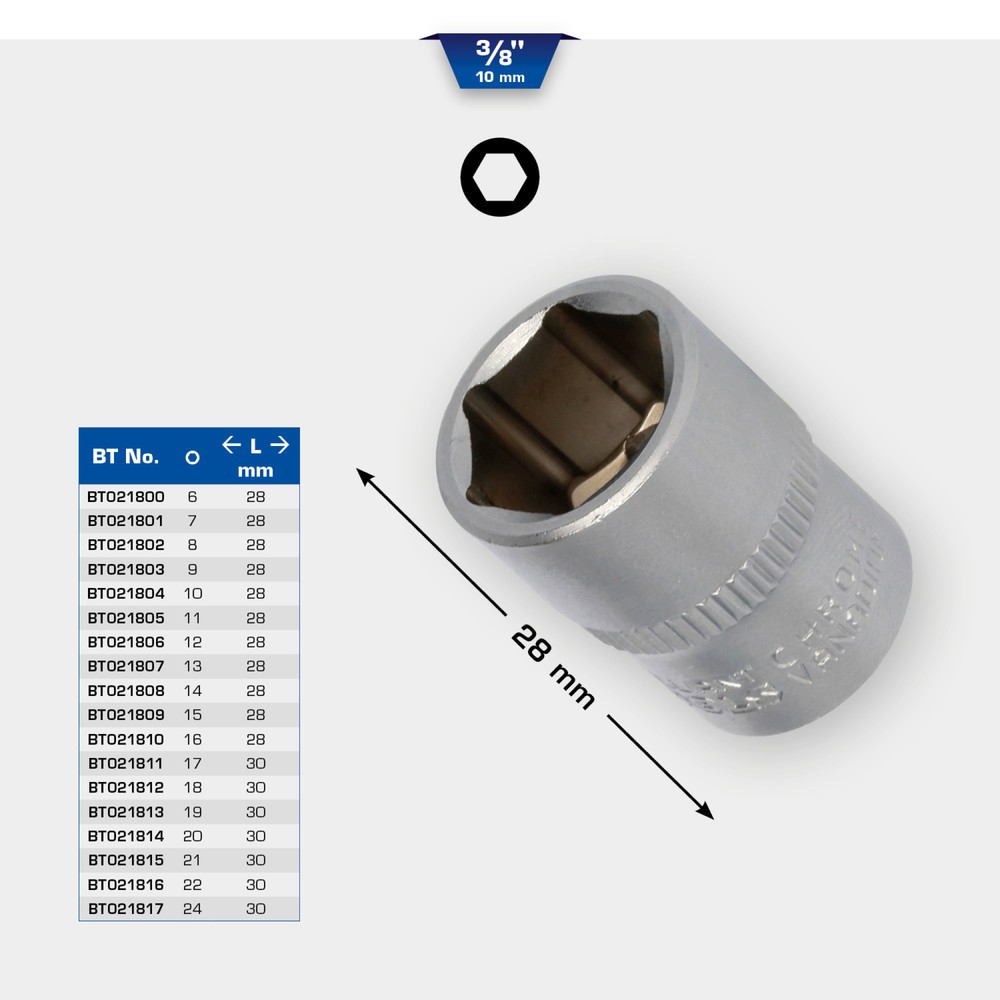 Produktabbildung Nr. 11: BRILLIANT TOOLS 3/8" Sechskant-Stecknuss, 9 mm