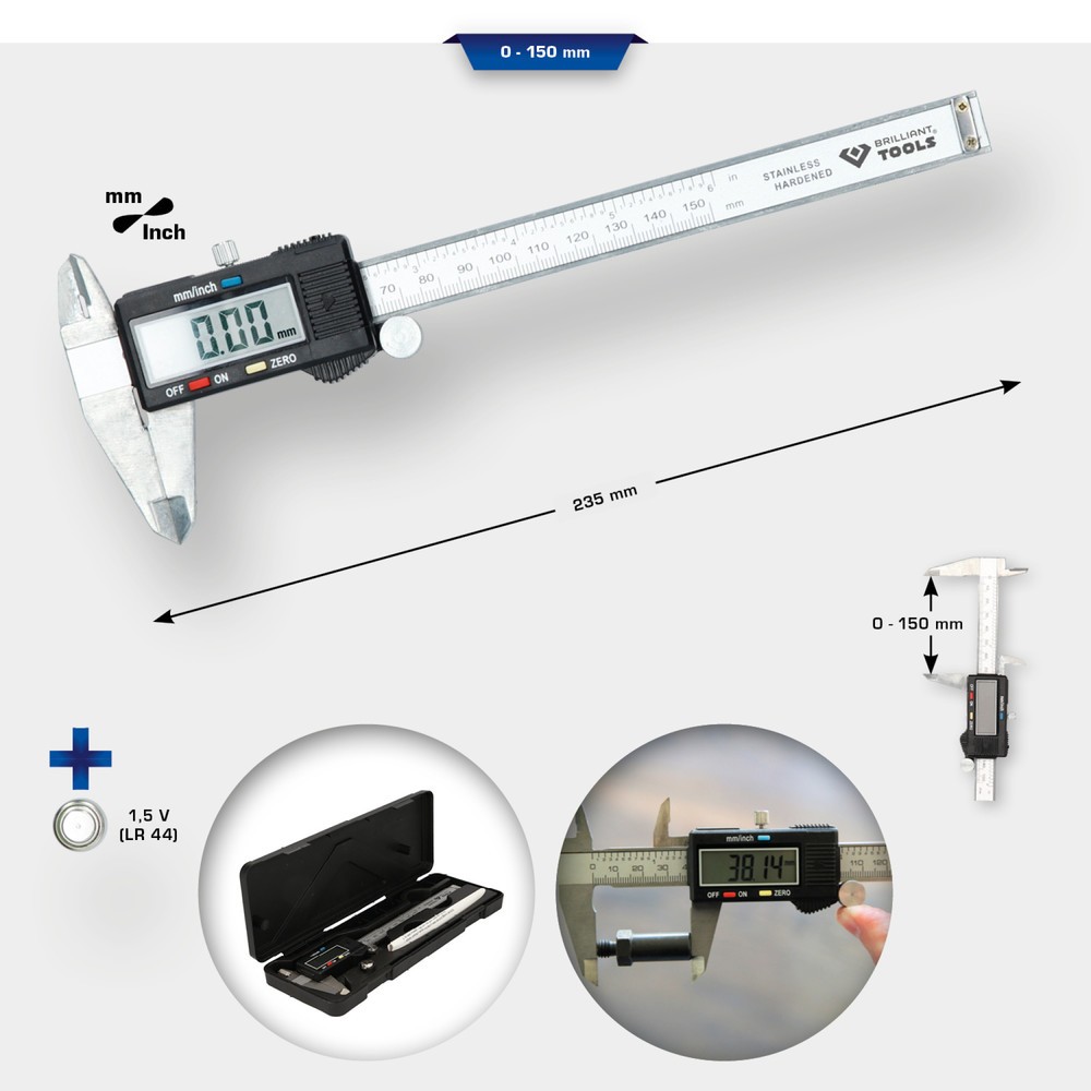 Produktabbildung Nr. 13: BRILLIANT TOOLS Digitaler Messschieber