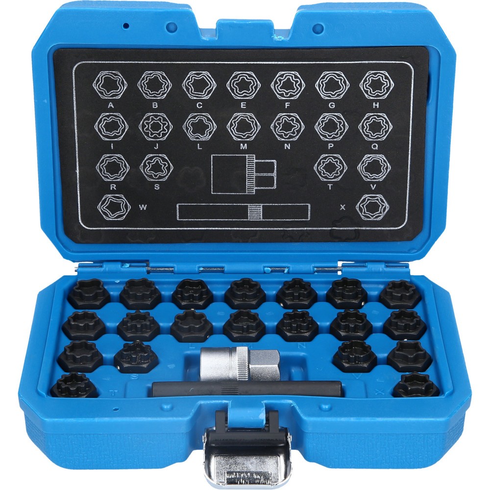 Produktabbildung: BRILLIANT TOOLS Felgenschloss-Sortiment für Audi, 22-tlg