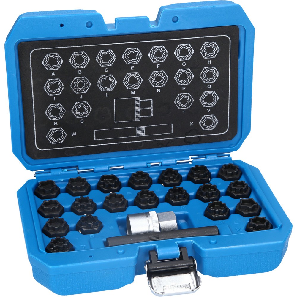 Produktabbildung Nr. 4: BRILLIANT TOOLS Felgenschloss-Sortiment für Audi, 22-tlg