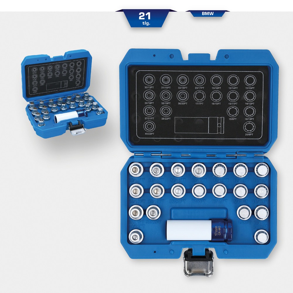 Produktabbildung Nr. 9: BRILLIANT TOOLS Felgenschloss-Sortiment für BMW, 21-tlg