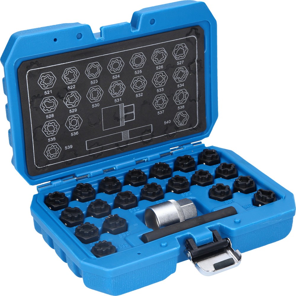 Produktabbildung Nr. 6: BRILLIANT TOOLS Felgenschloss-Sortiment für VW, 22-tlg