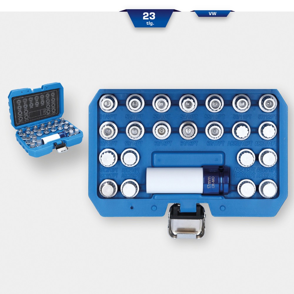Produktabbildung Nr. 8: BRILLIANT TOOLS Felgenschloss-Sortiment für VW, 23-tlg