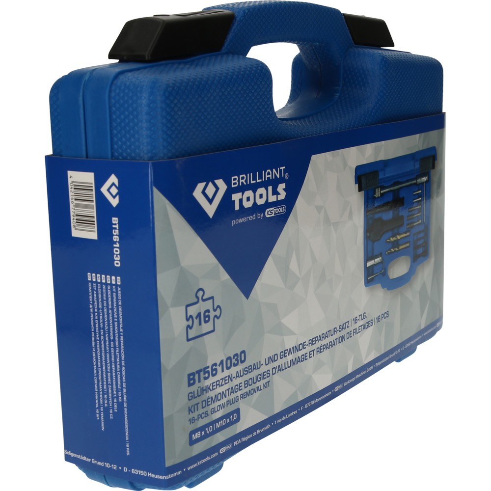 Produktabbildung Nr. 8: BRILLIANT TOOLS Glühkerzen-Ausbau- und Gewinde-Reparatur-Satz, 16-tlg