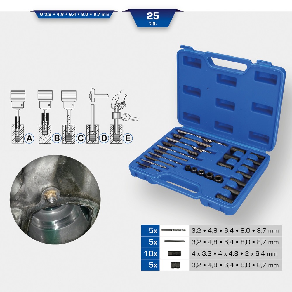 Produktabbildung Nr. 12: BRILLIANT TOOLS HSS Schraubenausdreher-Satz, 25-tlg