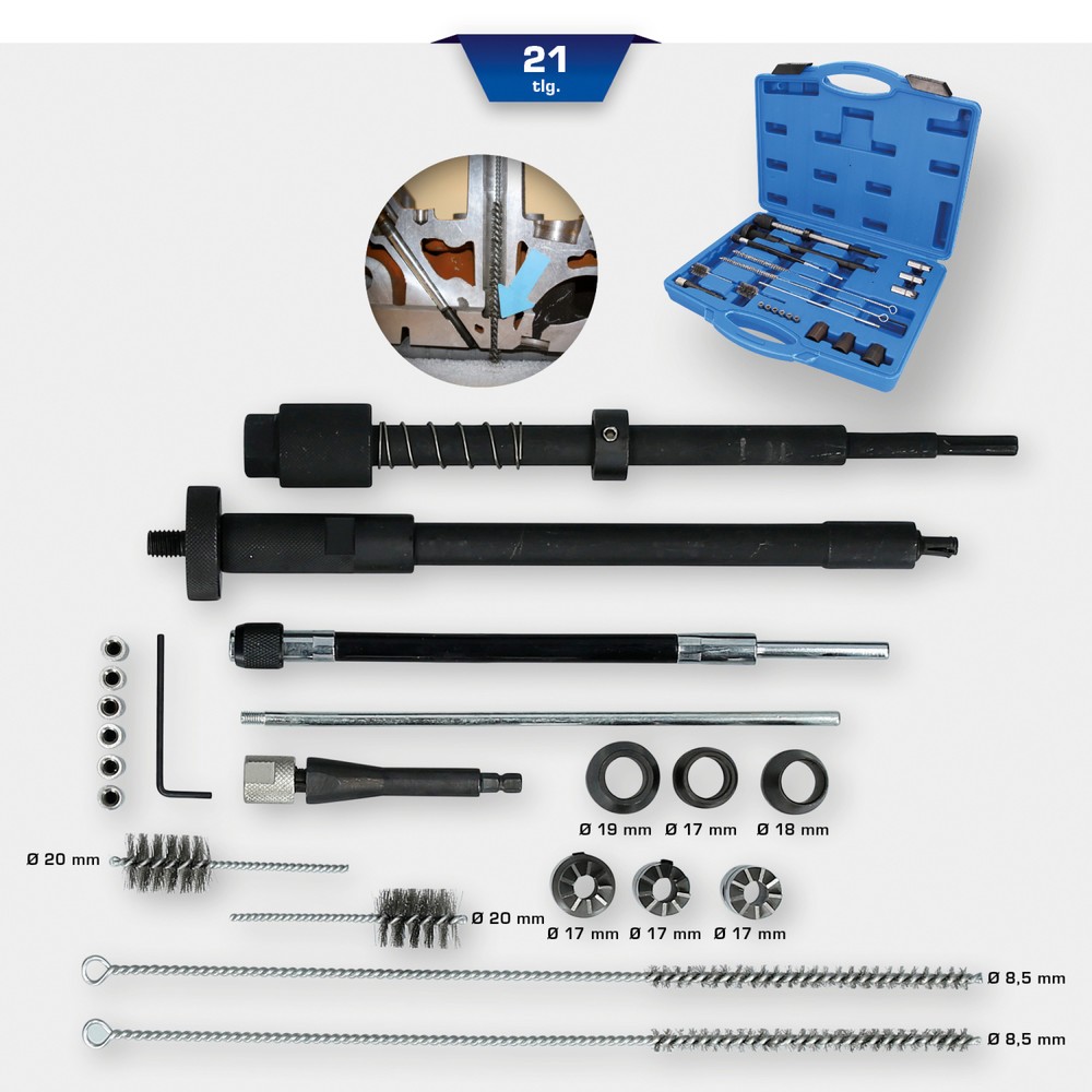 Produktabbildung Nr. 11: BRILLIANT TOOLS Injektorsitz- und Schacht-Reinigungs-Satz, 21-tlg