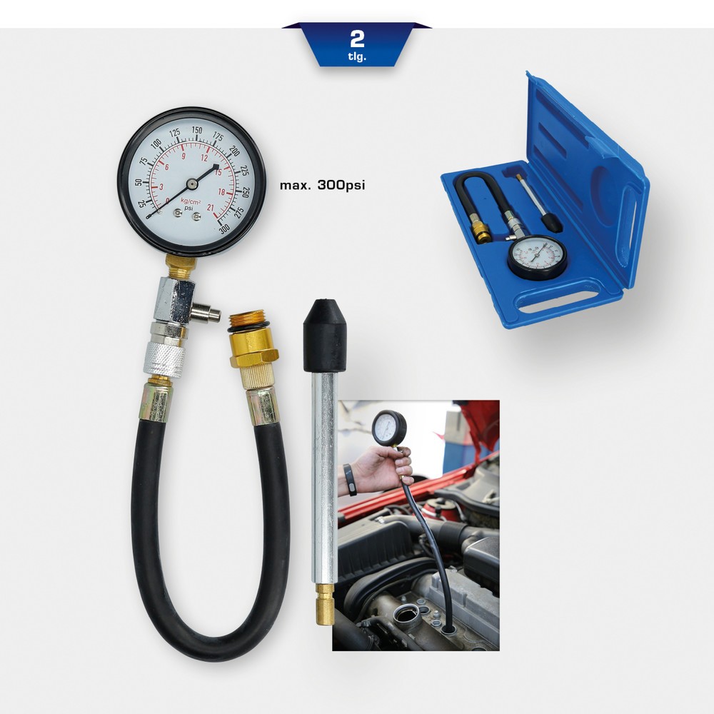 Produktabbildung Nr. 11: BRILLIANT TOOLS Kompressionstester-Satz für Benzin Motoren, 2-tlg