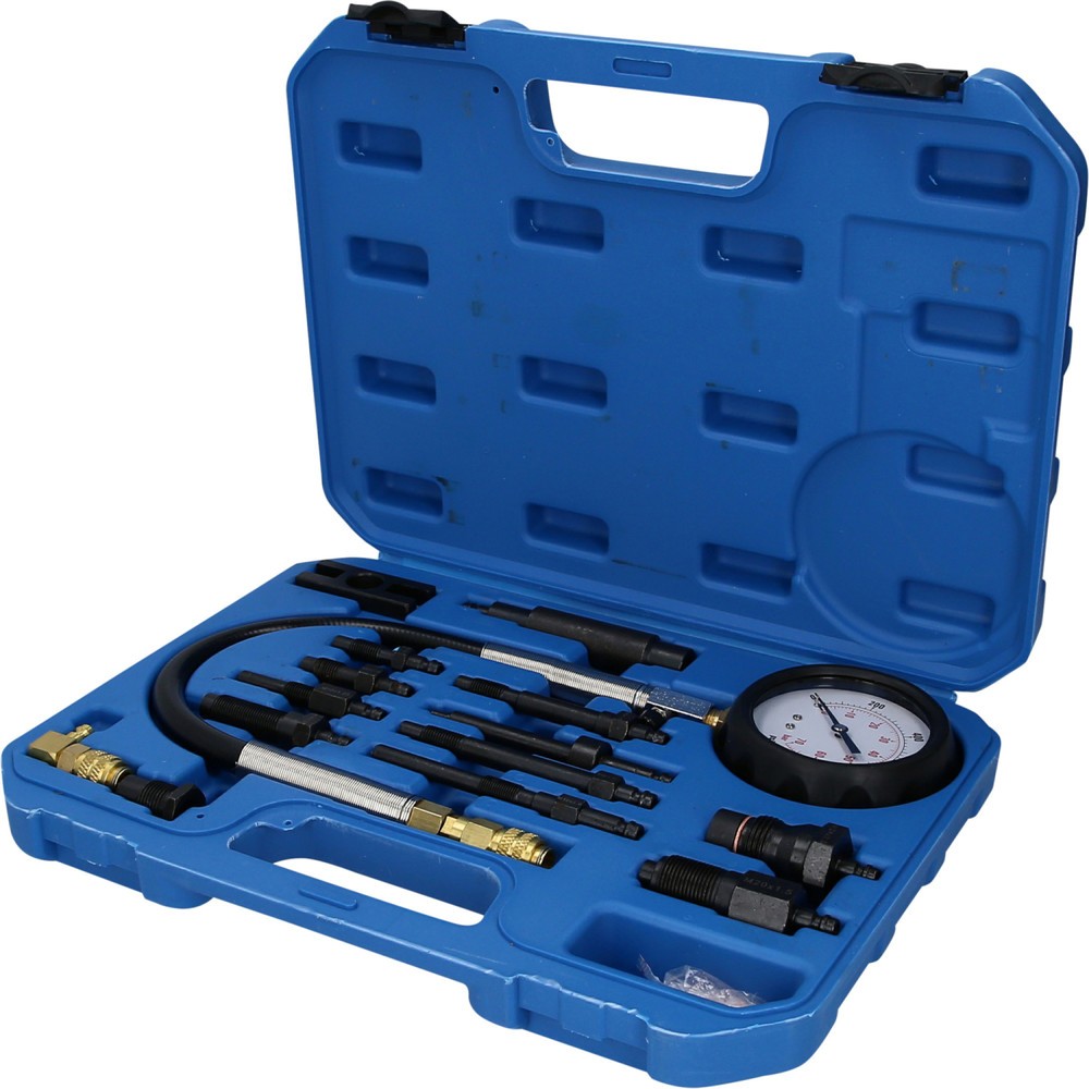Produktabbildung: BRILLIANT TOOLS Kompressionstester-Satz für Diesel Motoren, 15-tlg