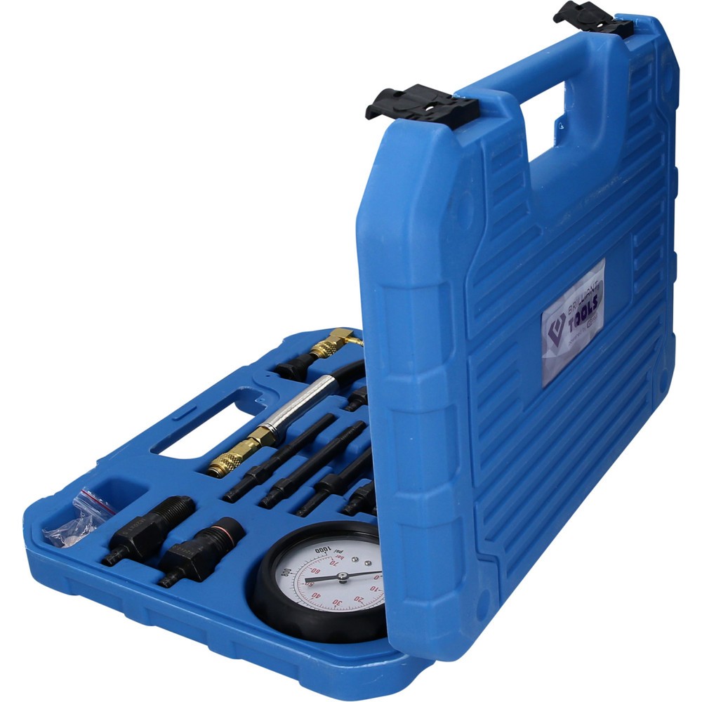 Produktabbildung Nr. 2: BRILLIANT TOOLS Kompressionstester-Satz für Diesel Motoren, 15-tlg