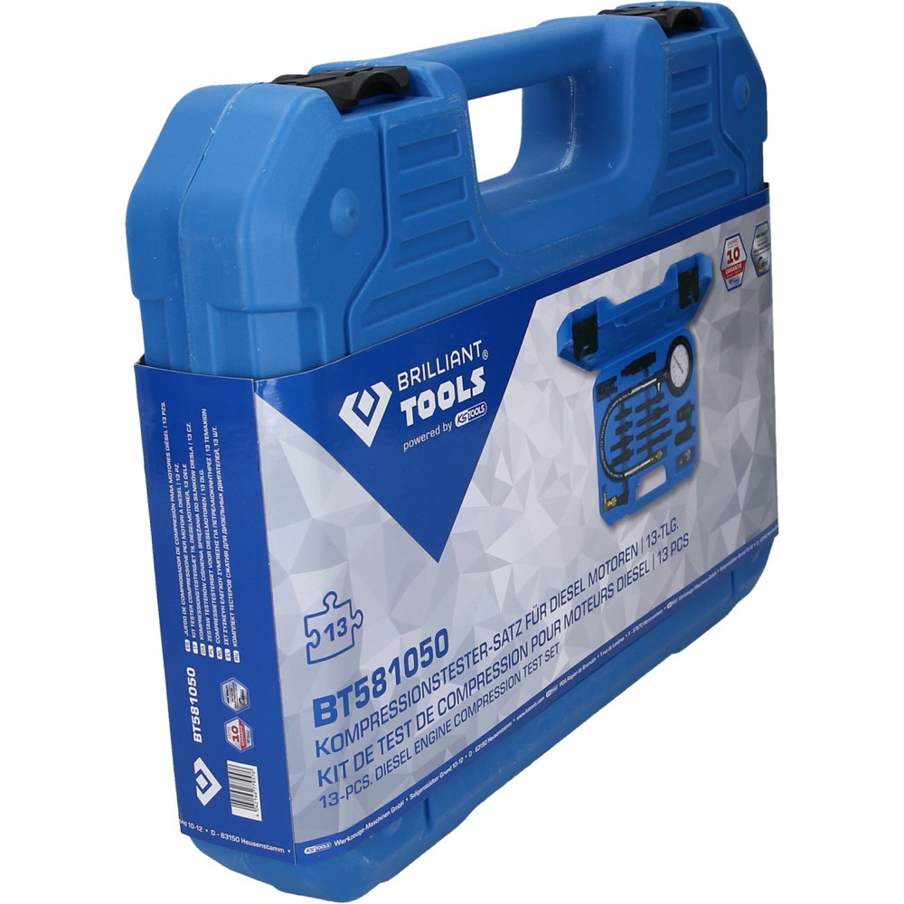 Produktabbildung Nr. 6: BRILLIANT TOOLS Kompressionstester-Satz für Diesel Motoren, 15-tlg