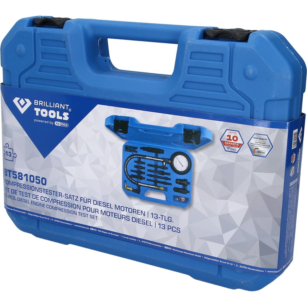 Produktabbildung Nr. 7: BRILLIANT TOOLS Kompressionstester-Satz für Diesel Motoren, 15-tlg