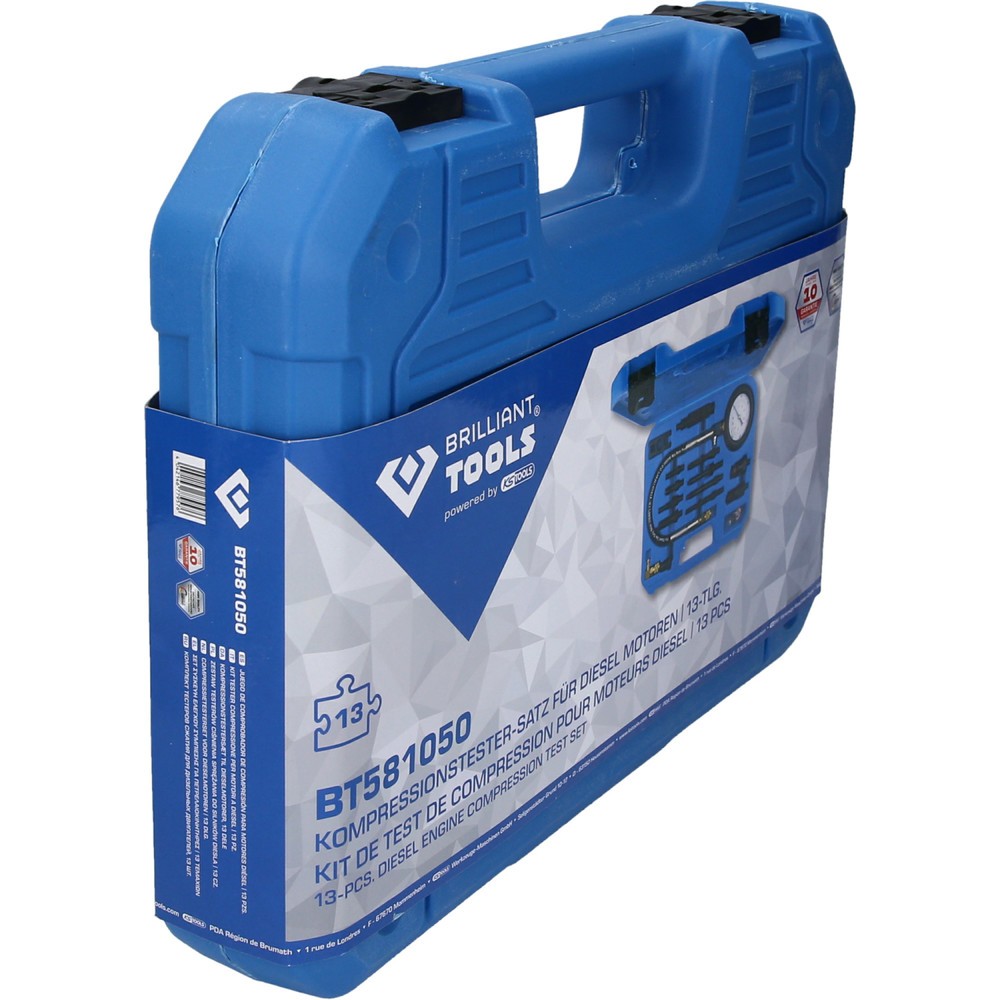 Produktabbildung Nr. 8: BRILLIANT TOOLS Kompressionstester-Satz für Diesel Motoren, 15-tlg