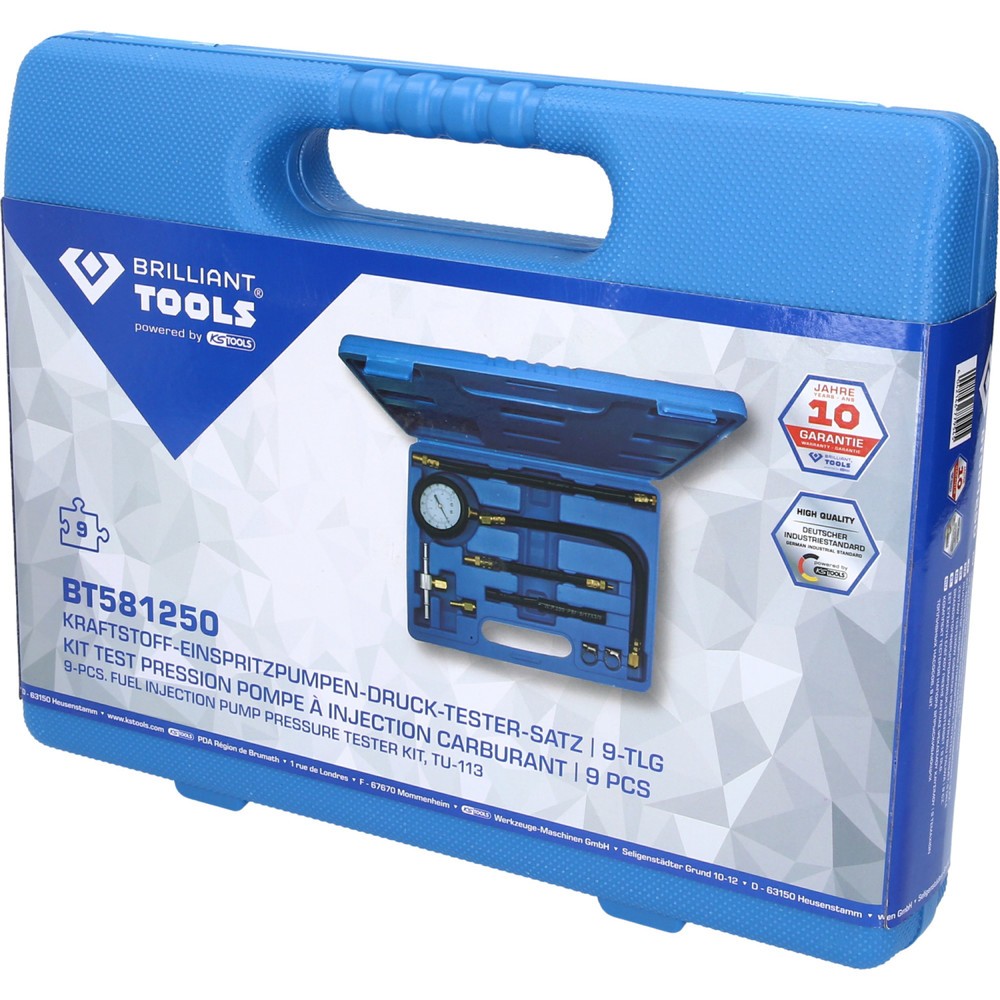 Produktabbildung Nr. 5: BRILLIANT TOOLS Kraftstoff-Einspritzpumpen-Druck-Tester-Satz, 9-tlg