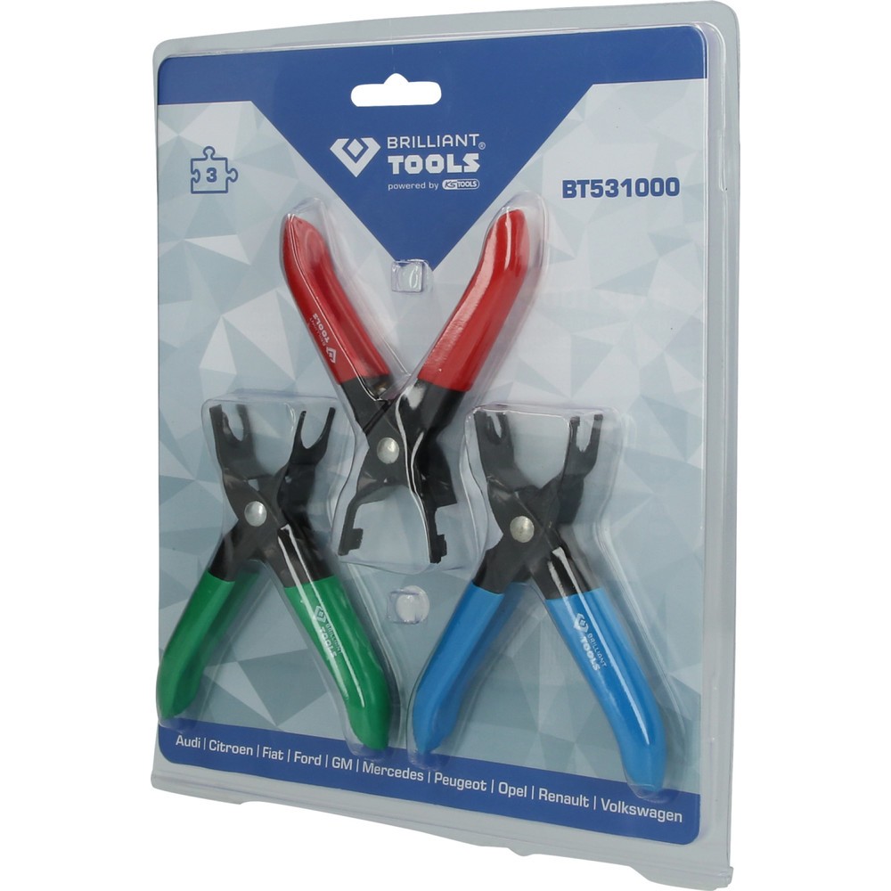 Produktabbildung Nr. 6: BRILLIANT TOOLS Kraftstoffleitung-Entriegelungszangen-Satz, 3-tlg